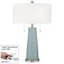 Color Plus Peggy 29 3/4" Aqua-Sphere Blue Table Lamp with Dimmer