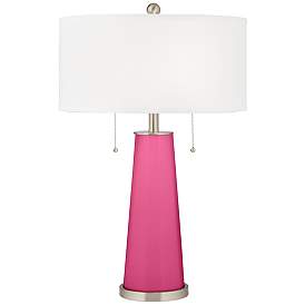 Image1 of Color Plus Peggy 29 3/4" Blossom Pink Glass Table Lamp