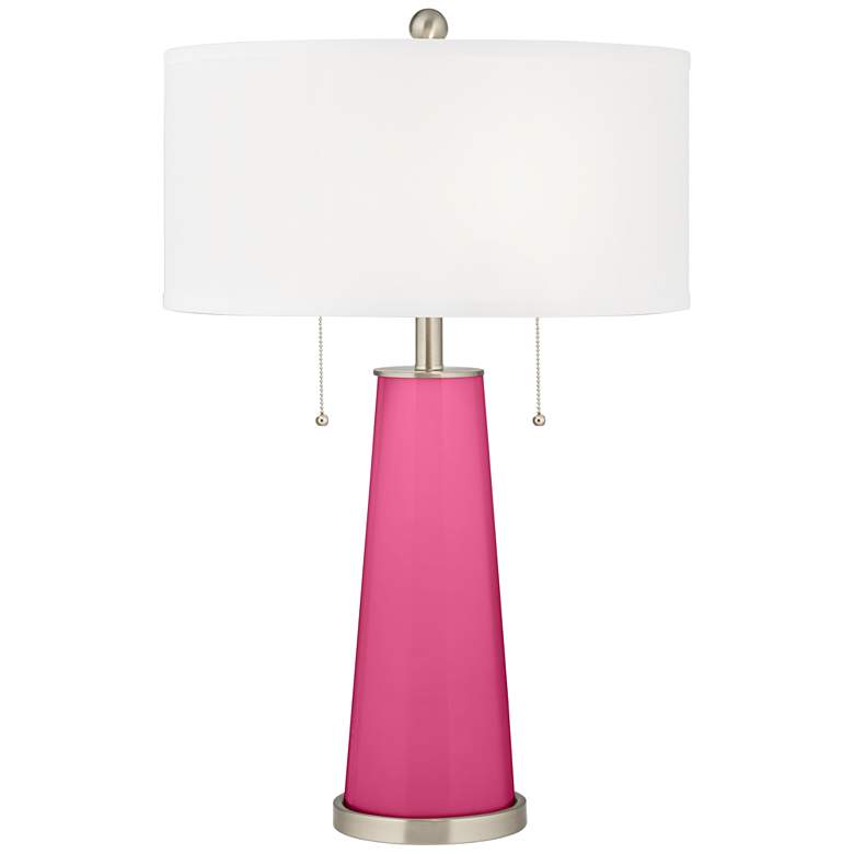 Image 1 Color Plus Peggy 29 3/4" Blossom Pink Glass Table Lamp