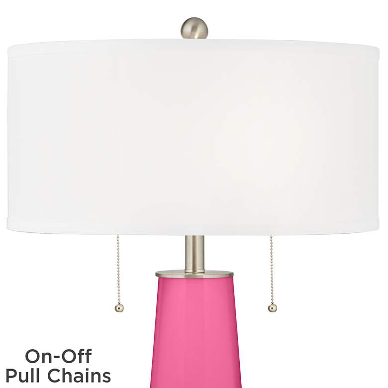 Image 2 Color Plus Peggy 29 3/4" Blossom Pink Glass Table Lamp more views