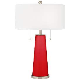Image1 of Color Plus Peggy 29 3/4" Bright Red Glass Table Lamp