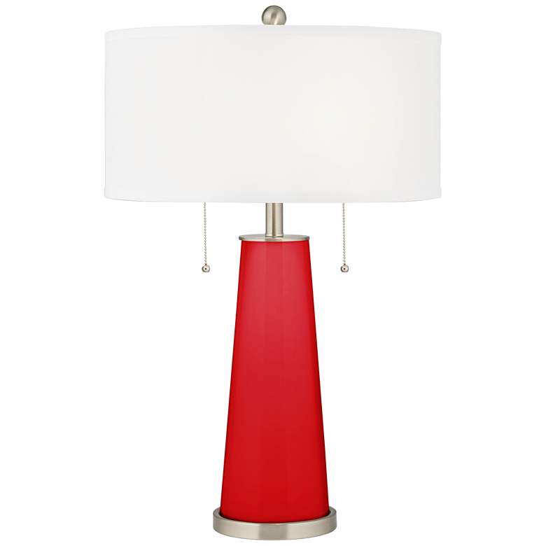 Image 1 Color Plus Peggy 29 3/4 inch Bright Red Glass Table Lamp