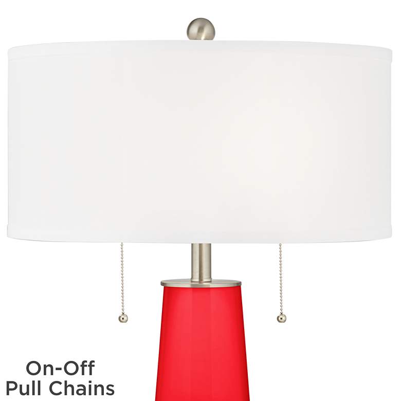 Image 2 Color Plus Peggy 29 3/4" Bright Red Glass Table Lamp more views