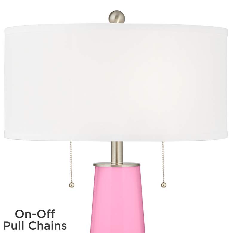 Image 2 Color Plus Peggy 29 3/4" Candy Pink Glass Table Lamp more views