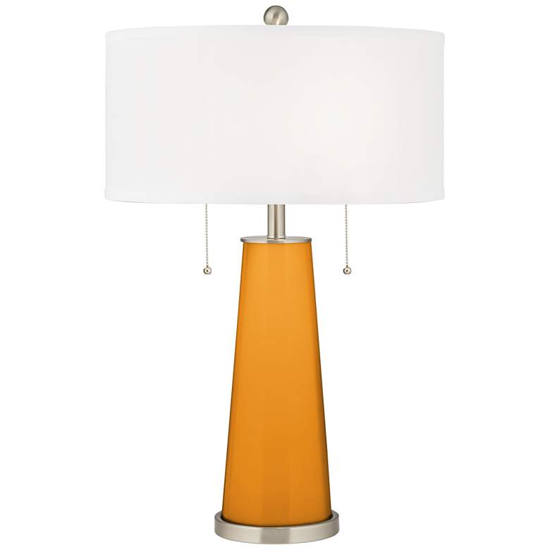 Image 1 Color Plus Peggy 29 3/4 inch Carnival Orange Glass Table Lamp