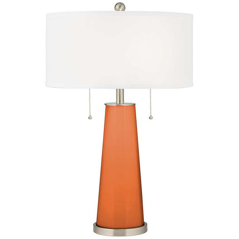 Image 1 Color Plus Peggy 29 3/4 inch Celosia Orange Glass Table Lamp