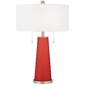 Image1 of Color Plus Peggy 29 3/4" Cherry Tomato Red Glass Table Lamp