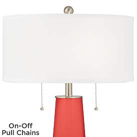 Image2 of Color Plus Peggy 29 3/4" Cherry Tomato Red Glass Table Lamp more views
