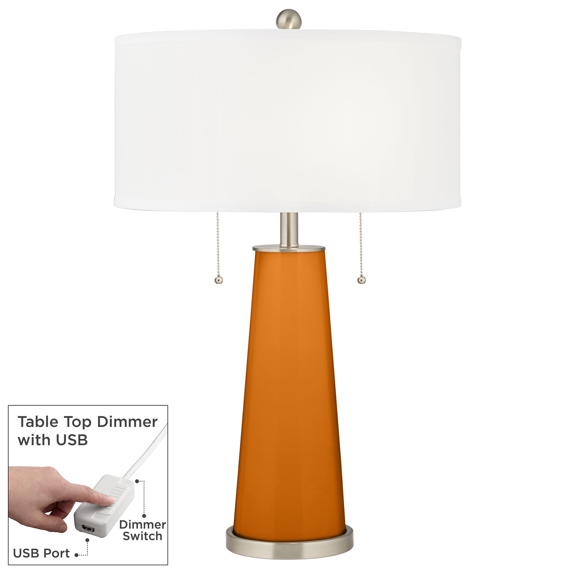 Image Color Plus Peggy 29 3/4" Cinnamon Spice Lamp with USB Dimmer