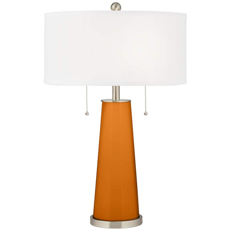 Image 1 Color Plus Peggy 29 3/4" Cinnamon Spice Orange Glass Table Lamp