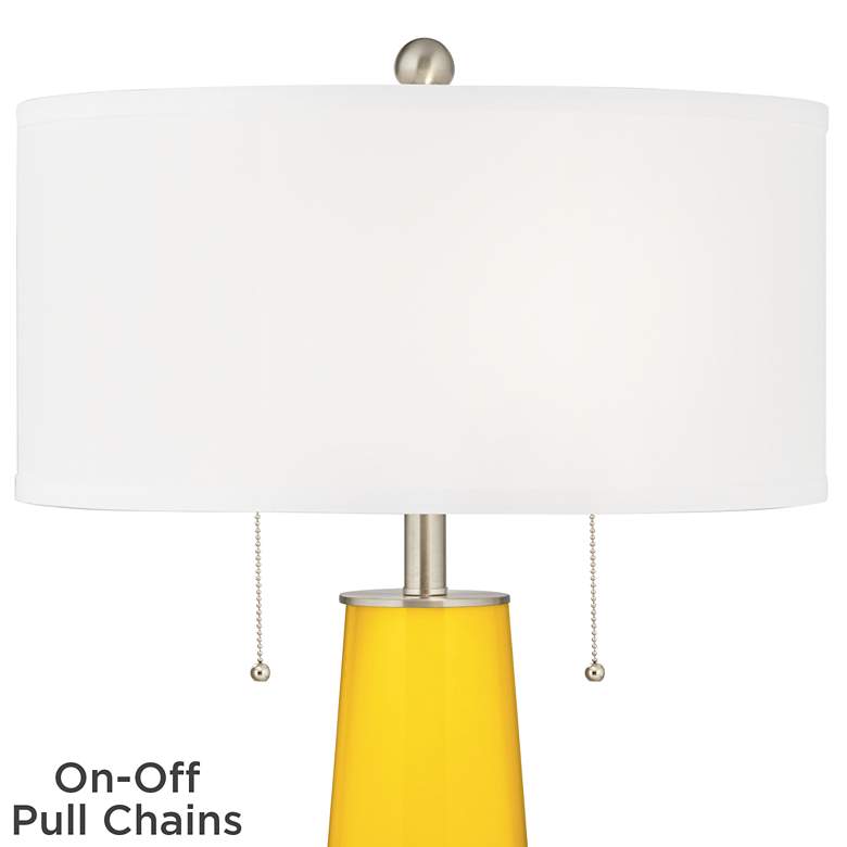Image 2 Color Plus Peggy 29 3/4" Citrus Yellow Glass Table Lamp more views