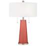 Color Plus Peggy 29 3/4" Coral Reef Pink Table Lamp with USB Dimmer