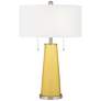 Color Plus Peggy 29 3/4" Daffodil Yellow Glass Table Lamp