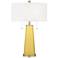 Color Plus Peggy 29 3/4" Daffodil Yellow Glass Table Lamp