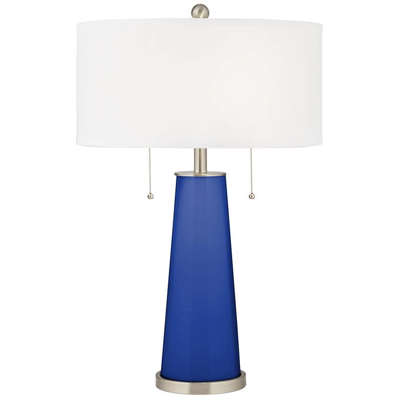 Image 1 Color Plus Peggy 29 3/4 inch Dazzling Blue Glass Table Lamp