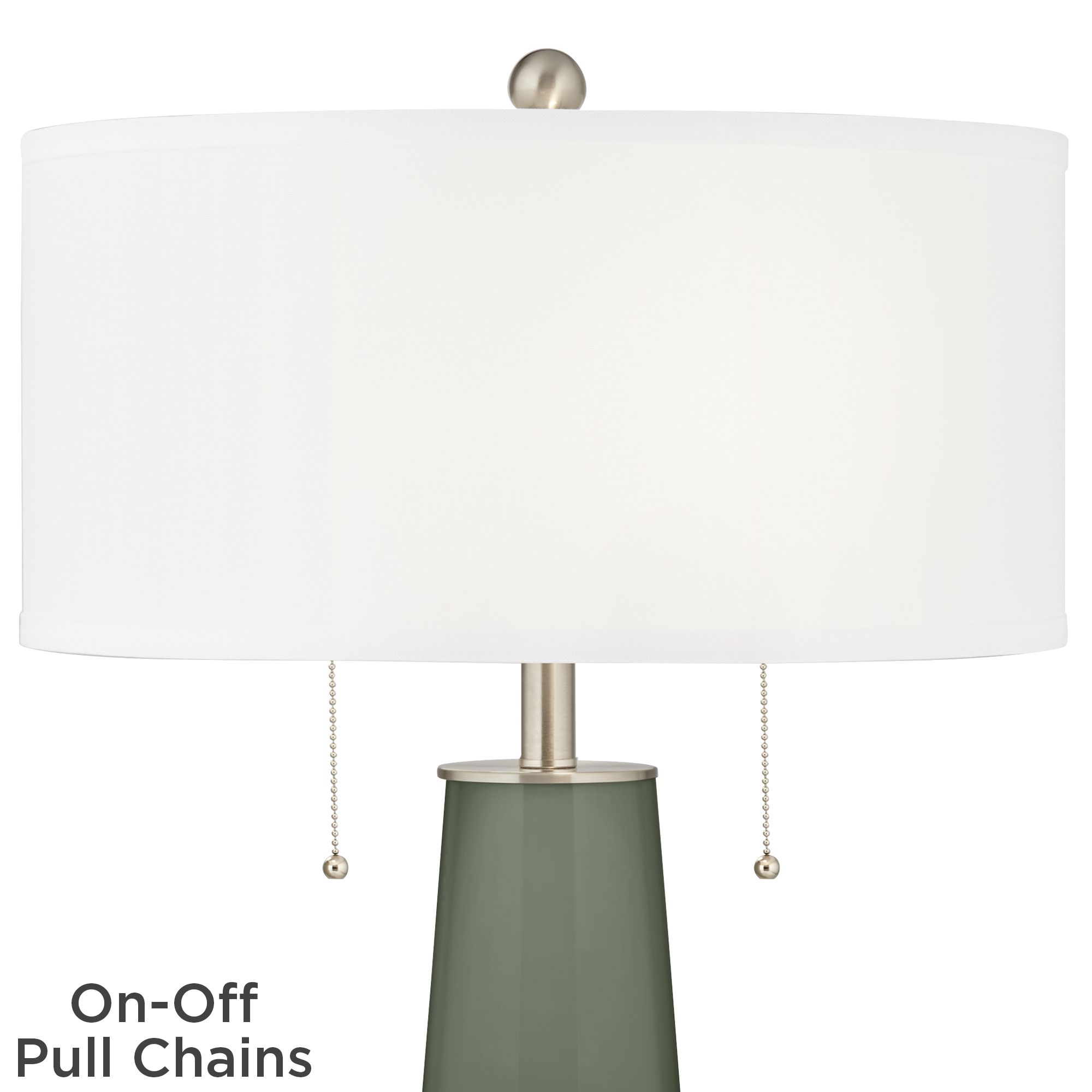 Image 2 Color Plus Peggy 29 3/4" Deep Lichen Green Glass Table Lamp more views