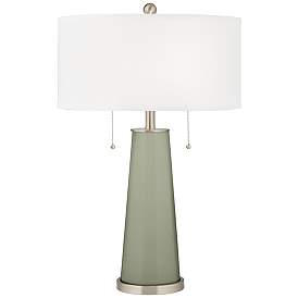 Image1 of Color Plus Peggy 29 3/4" Evergreen Fog Green Glass Table Lamp