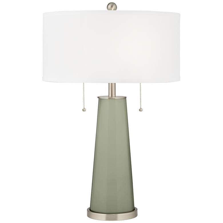Image 1 Color Plus Peggy 29 3/4" Evergreen Fog Green Glass Table Lamp