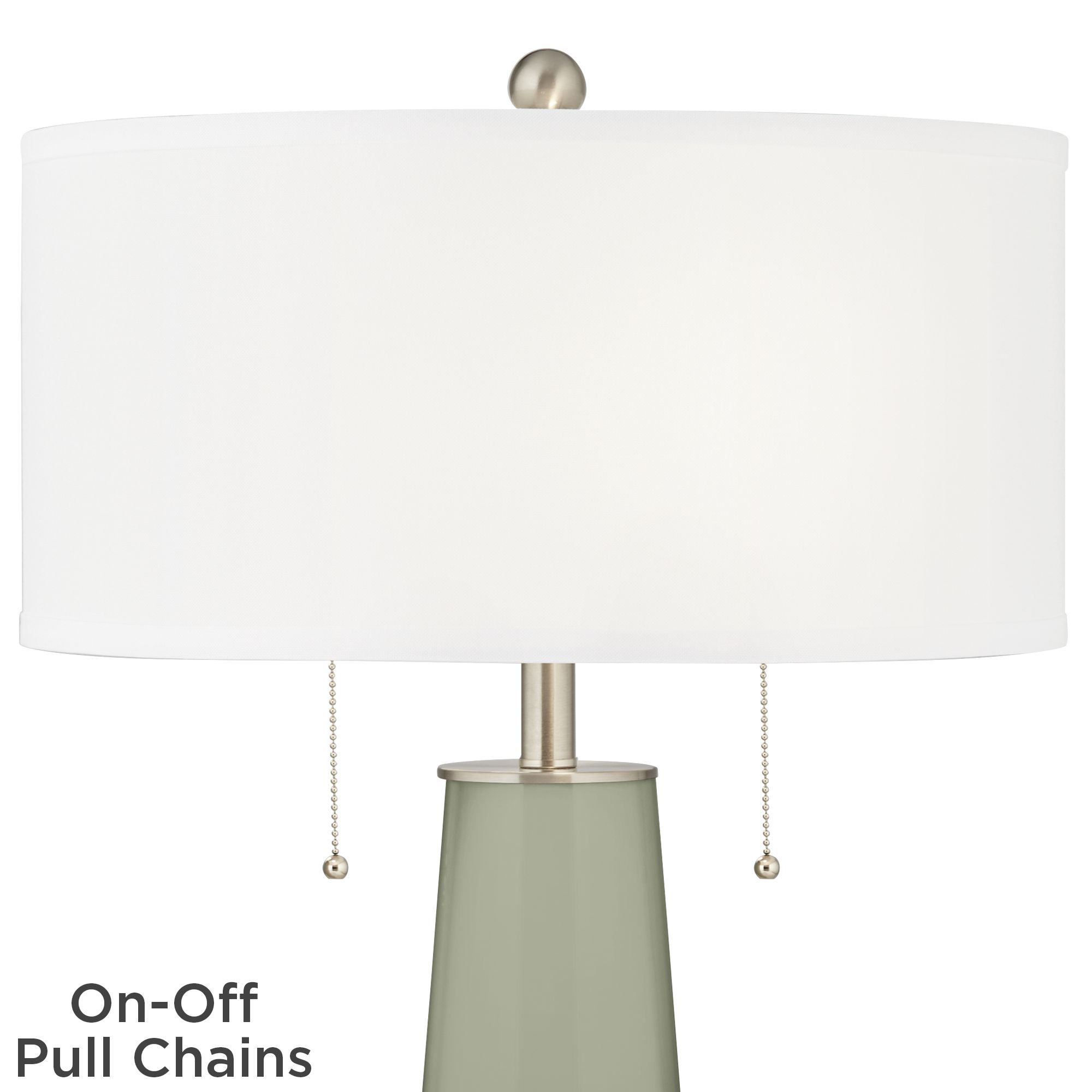 Image 2 Color Plus Peggy 29 3/4" Evergreen Fog Green Glass Table Lamp more views