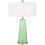 Color Plus Peggy 29 3/4" Flower Stem Green Glass Table Lamp