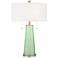 Color Plus Peggy 29 3/4" Flower Stem Green Glass Table Lamp