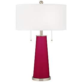 Image1 of Color Plus Peggy 29 3/4" French Burgundy Red Glass Table Lamp