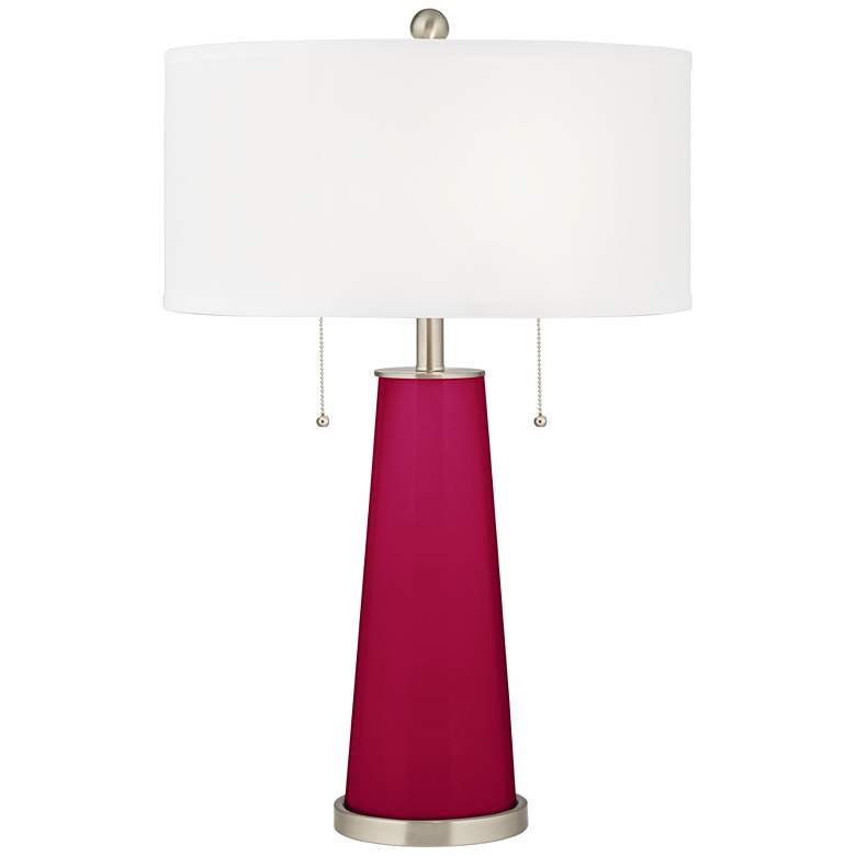 Image 1 Color Plus Peggy 29 3/4" French Burgundy Red Glass Table Lamp
