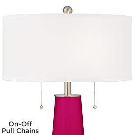 Image2 of Color Plus Peggy 29 3/4" French Burgundy Red Glass Table Lamp more views
