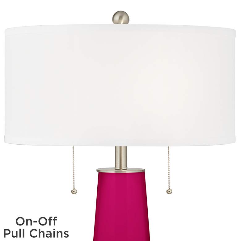 Image 2 Color Plus Peggy 29 3/4" French Burgundy Red Glass Table Lamp more views