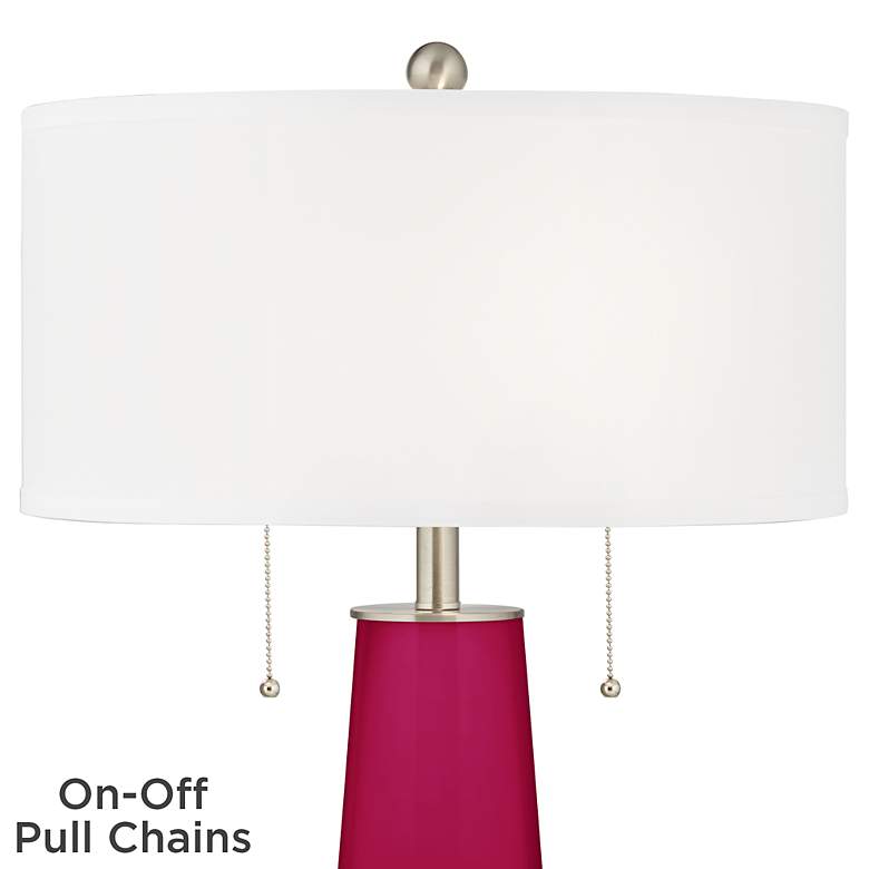 Image 2 Color Plus Peggy 29 3/4 inch French Burgundy Red Glass Table Lamp more views