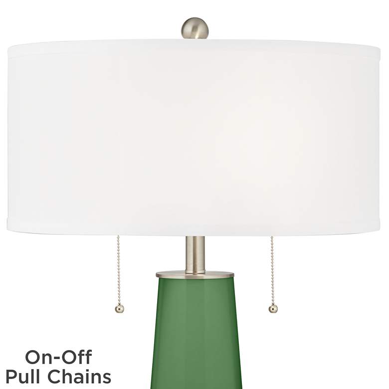 Image 2 Color Plus Peggy 29 3/4" Garden Grove Green Glass Table Lamp more views