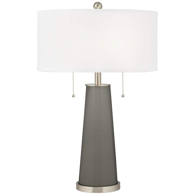 Image 1 Color Plus Peggy 29 3/4 inch Gauntlet Gray Glass Table Lamp