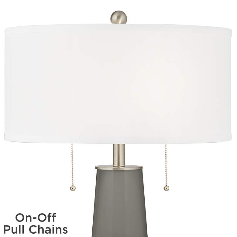Image 2 Color Plus Peggy 29 3/4" Gauntlet Gray Glass Table Lamp more views