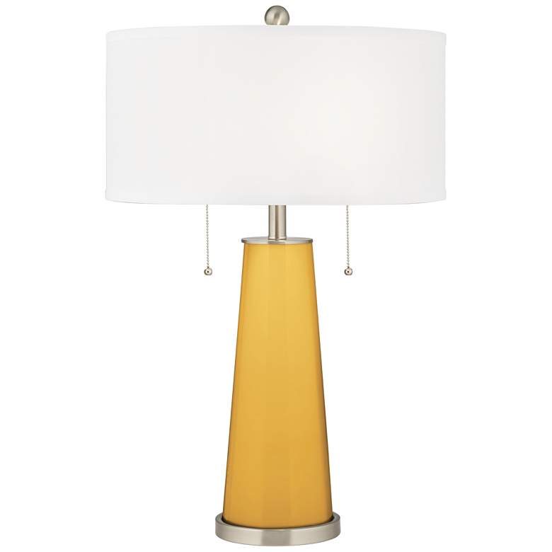 Image 1 Color Plus Peggy 29 3/4" Goldenrod Yellow Glass Table Lamp