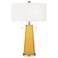 Color Plus Peggy 29 3/4" Goldenrod Yellow Table Lamp with USB Dimmer