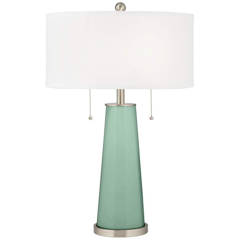 Image 1 Color Plus Peggy 29 3/4" Grayed Jade Green Glass Table Lamp
