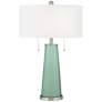 Color Plus Peggy 29 3/4" Grayed Jade Green Glass Table Lamp