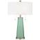 Color Plus Peggy 29 3/4" Grayed Jade Green Glass Table Lamp