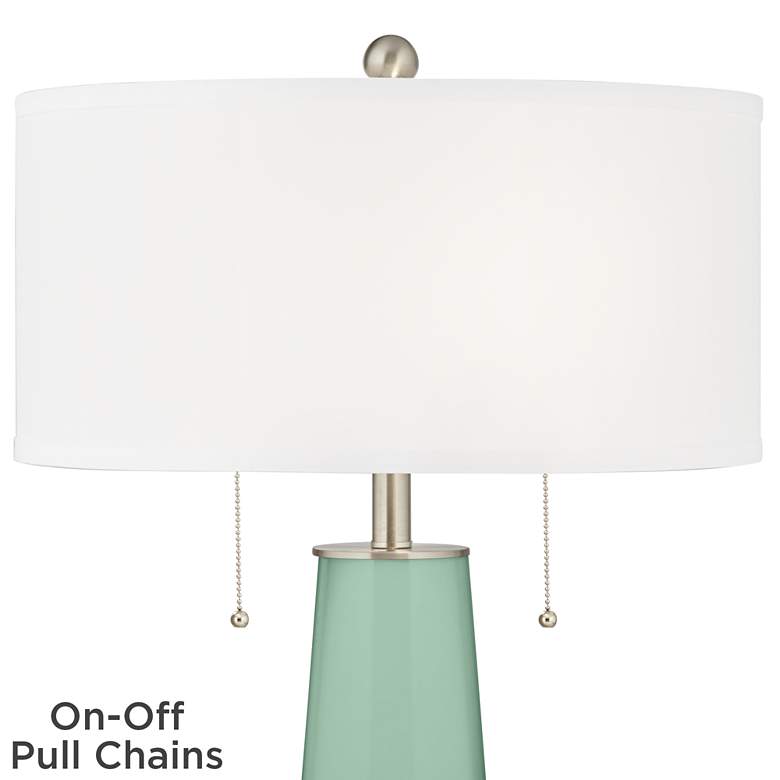 Image 2 Color Plus Peggy 29 3/4 inch Grayed Jade Green Glass Table Lamp more views