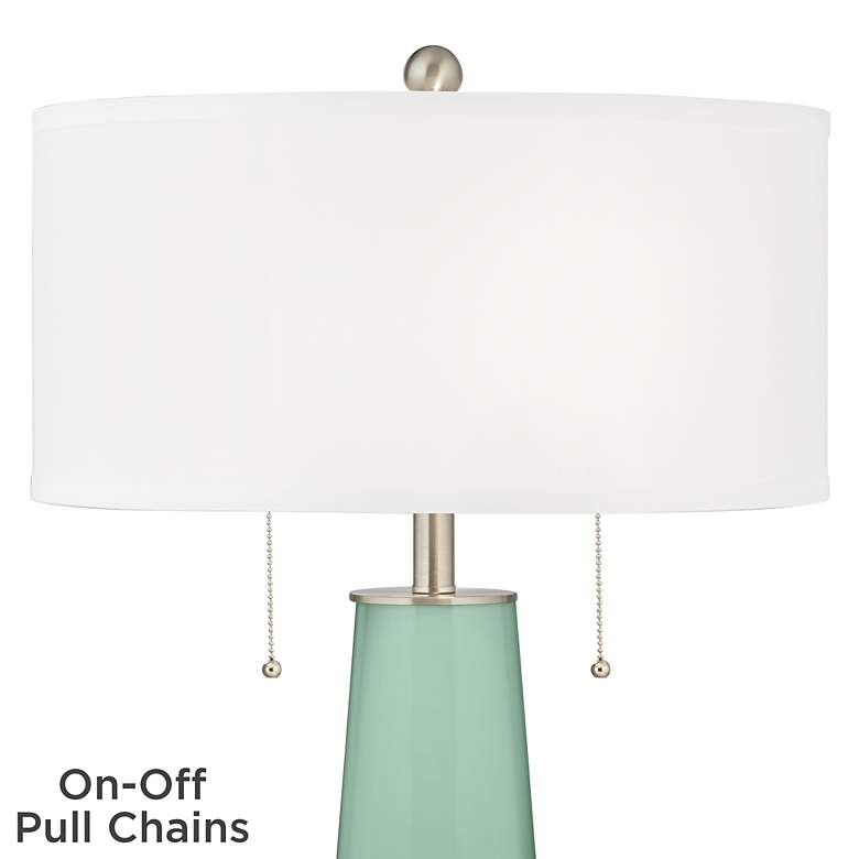 Image 2 Color Plus Peggy 29 3/4 inch Grayed Jade Green Glass Table Lamp more views