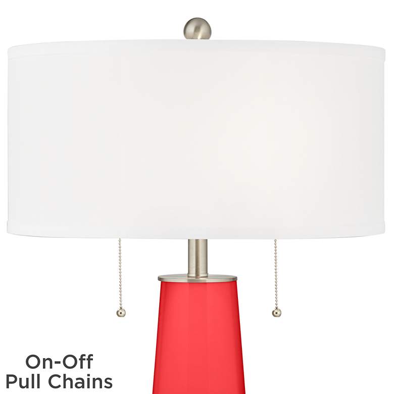 Image 2 Color Plus Peggy 29 3/4" High Modern Poppy Red Glass Table Lamp more views