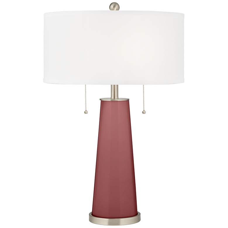 Image 1 Color Plus Peggy 29 3/4" High Toile Red Glass Table Lamp