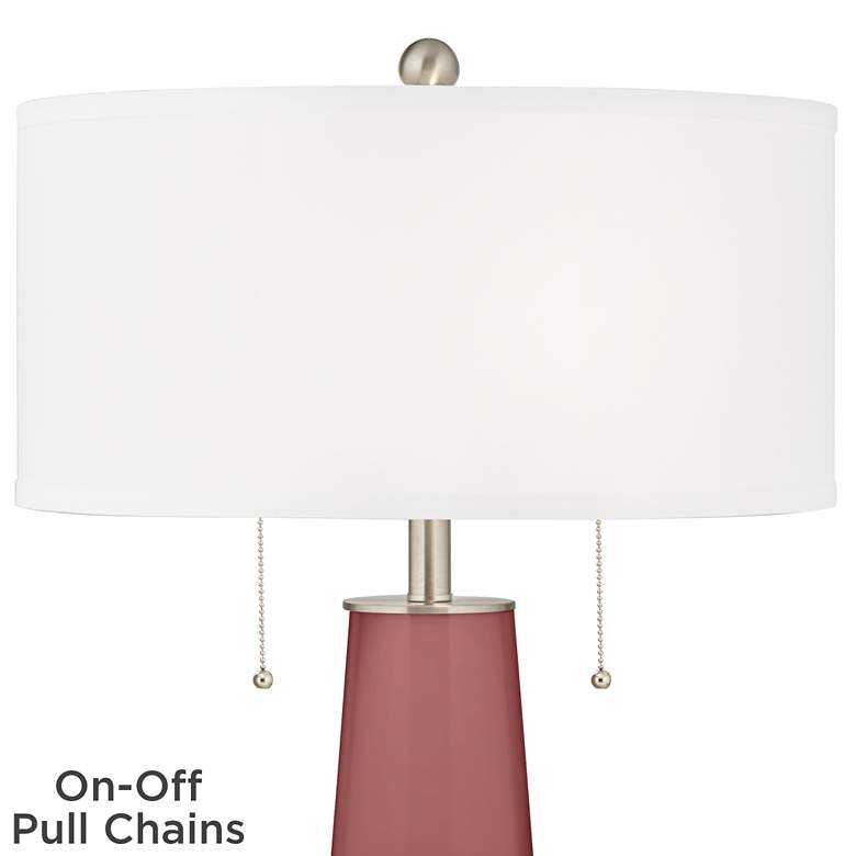 Image 2 Color Plus Peggy 29 3/4" High Toile Red Glass Table Lamp more views