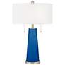 Color Plus Peggy 29 3/4" Hyper Blue Glass Table Lamp