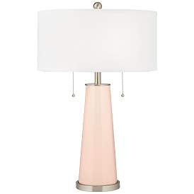 Image1 of Color Plus Peggy 29 3/4" Linen Pink Glass Table Lamp