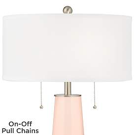 Image2 of Color Plus Peggy 29 3/4" Linen Pink Glass Table Lamp more views
