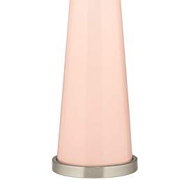 Image3 of Color Plus Peggy 29 3/4" Linen Pink Glass Table Lamp more views