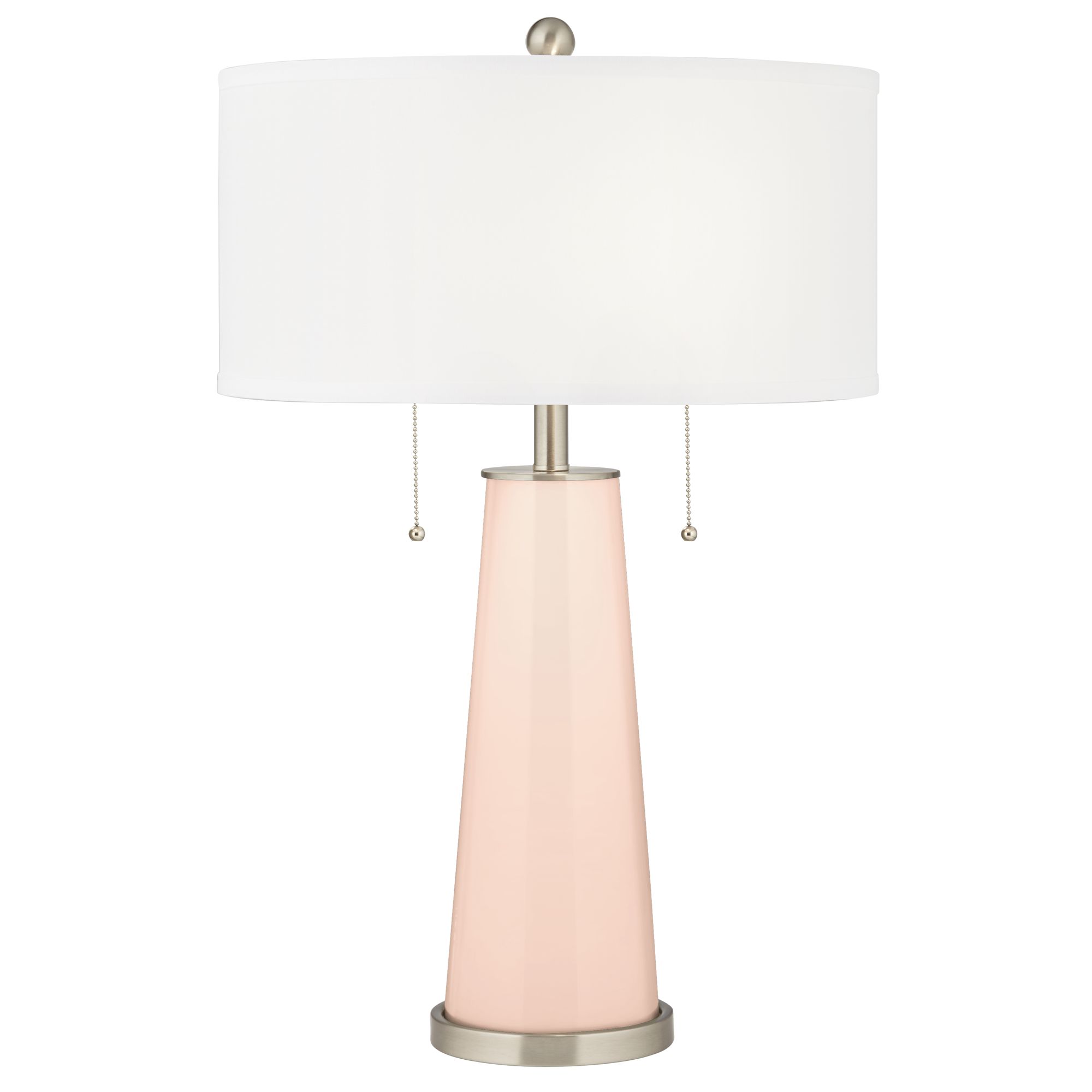 Color Plus Peggy 29 3/4" Linen Pink Table Lamp with USB Dimmer