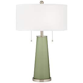 Image1 of Color Plus Peggy 29 3/4" Majolica Green Glass Table Lamp