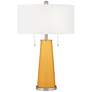 Color Plus Peggy 29 3/4" Marigold Yellow Glass Table Lamp